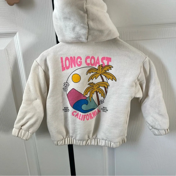 Zara Other - Zara Sweatshirt Hoodie Zip-Up Surfer Style Long Coast California 9-12 months